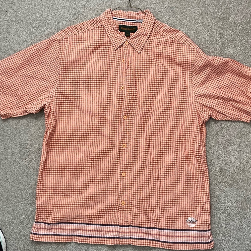 Timberland Short Sleeve Button Up Shirt Sz XL